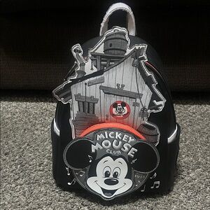 Loungefly Mickey Mouse Club Black Backpack with Orange Accent